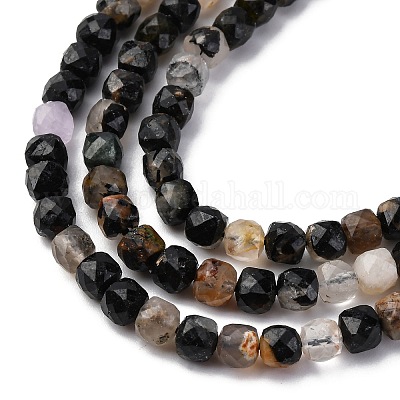 Натуральный черный турмалин бисер нитей&nbsp;LS-G-RM2025-C14-C-1