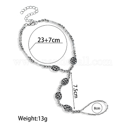 Регулируемые браслеты на ногу из сплава с полыми овальными звеньями FS-WG598B5-01-1