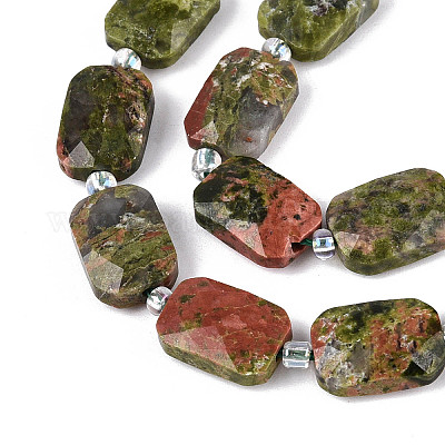 Природные Unakite бисер нитей G-T139-86-1