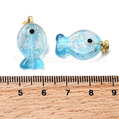 Подвески ручной работы из дихроичной фольги в технике лэмпворк DICH-G001-01G-07-1