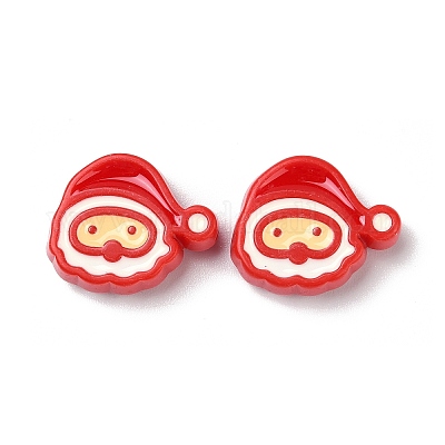 Рождественские украшения тематические непрозрачные акриловые бусины с эмалью X-OACR-Z021-01D-1