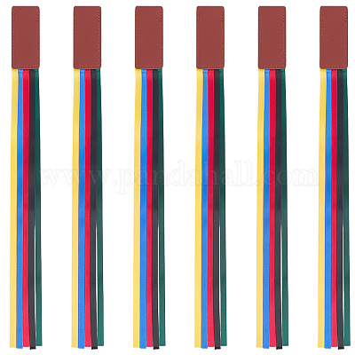 Закладки из искусственной кожи с разноцветными лентами AJEW-WH20002-70I-1