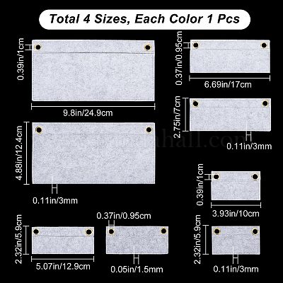4 шт. 4-х стильный вставной органайзер для кошелька из шерстяного фетра&nbsp;DIY-CN0002-11-1