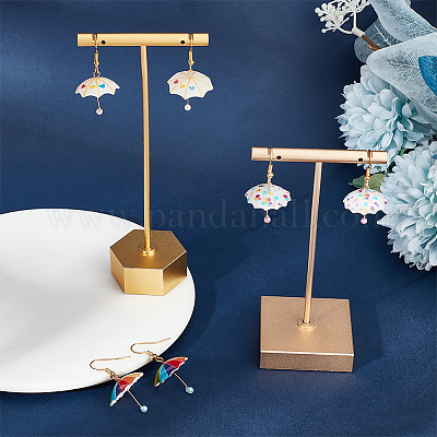 3 пара двухцветных 3D акриловых сережек-зонтиков EJEW-AN0002-97-1