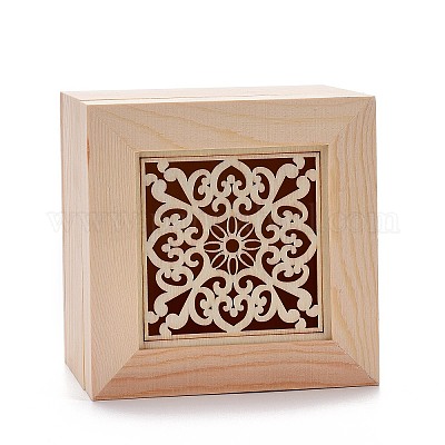 Ящик для хранения незавершенной полой древесины квадратной формы OBOX-NB0001-07-1