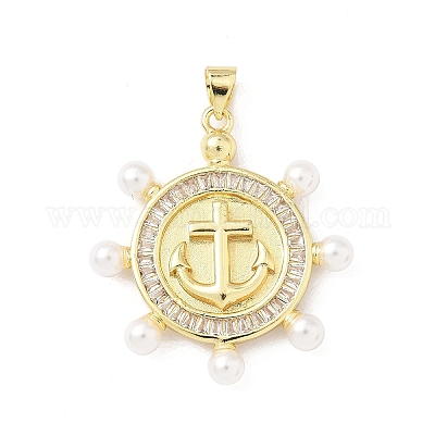 Латунные микропаве прозрачные подвески с фианитом KK-B141-23G-1