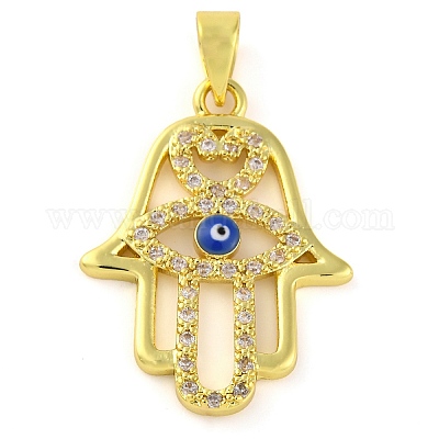 Латунные микропаве прозрачные подвески с фианитом KK-S401-01G-1