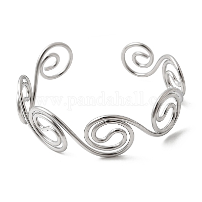 Браслеты-манжеты из нержавеющей стали 304 для женщин BJEW-Z150-01P-01-1