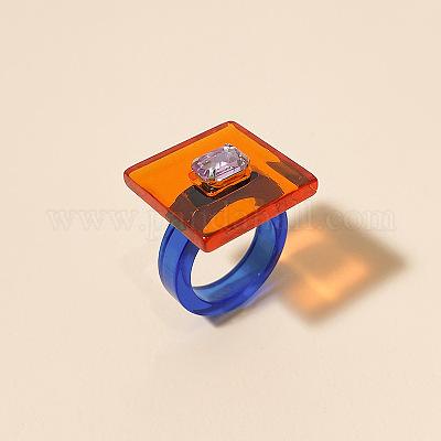 Кольца из смолы и страз для женщин FS-WG5C33D-07-1