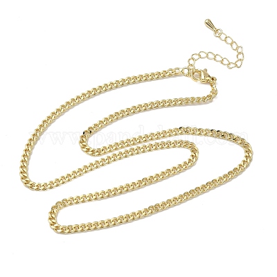 Ожерелья из латунной цепочки толщиной 3 мм NJEW-P339-03G-1