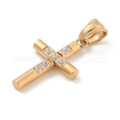 Подвески из нержавеющей стали 304 с ионным покрытием (IP) и кубическим цирконием STAS-C102-06B-RG-1