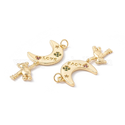 Реечное покрытие латунь микро паве разноцветные подвески из кубического циркония ZIRC-C040-20G-1