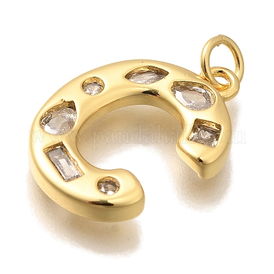 Латунные микропаве прозрачные подвески с фианитом KK-G521-01G-C-1