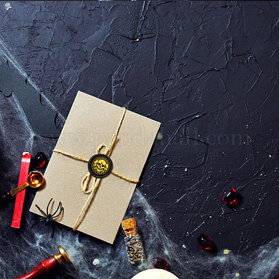 Латунная восковая печать штамп с ручкой AJEW-WH0184-0466-1