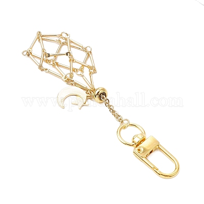 Латунный мешочек макраме пустой держатель для камня кулон украшение HJEW-JM03304-02-1