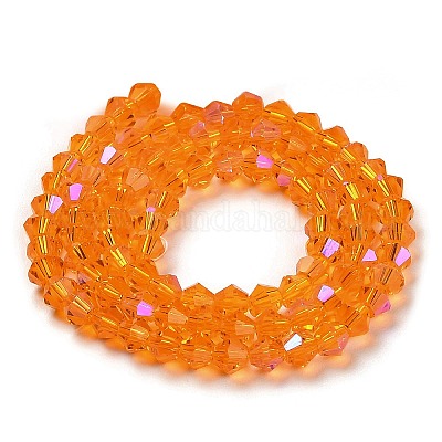 Прозрачные стеклянные бусины гальваническим пряди GLAA-F029-4mm-D23-1