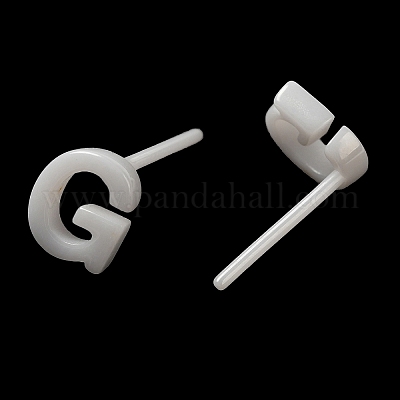 Гипоаллергенные серьги-гвоздики из биокерамики с цирконием и керамикой EJEW-F340-04G-1