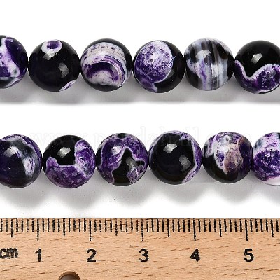 Крашеные бусины из натурального огненного агата с треском G-G203-10E-10mm-1