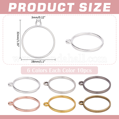 60 шт. 6-цветный набор для колец из цинкового сплава&nbsp;FIND-WR0012-06-1