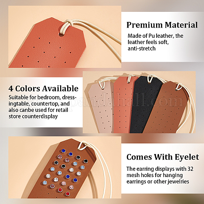 4 шт. 4 цвета портативные карты для демонстрации сережек из искусственной кожи EDIS-OC0001-04-1