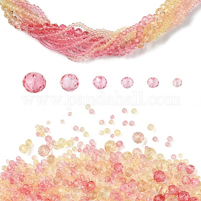 6 стиль градиент цвета прозрачные окрашенные стеклянные бусины нити DGLA-YW0001-28I-1