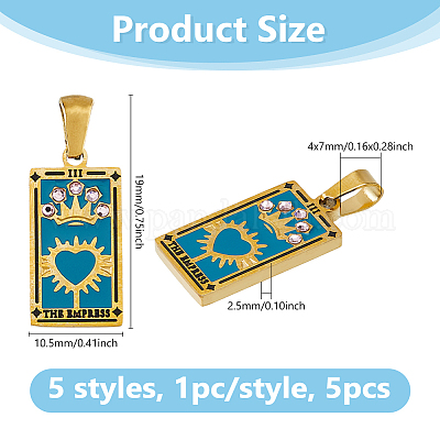 5 шт. 5 стиля подвески из нержавеющей стали 304 STAS-DC0016-25-1