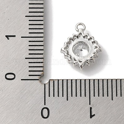 Латунные микропаве прозрачные подвески с фианитом KK-S391-01P-1