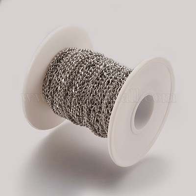 Устойчивые к потускнению цепочки figaro ручной работы из нержавеющей стали 304 STAS-P200-07P-1