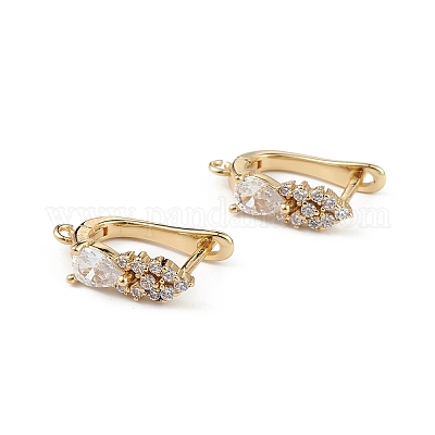 Серьги-кольца из латуни ZIRC-L097-055G-1