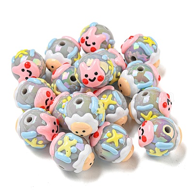 Ручная роспись акрилом с эмалевыми бусинами MACR-D031-05-1