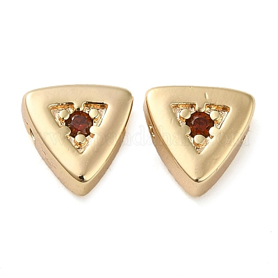 Бусина из настоящей 18-каратной позолоченной латуни с микропаве из кубического циркония KK-H455-08G-02-1