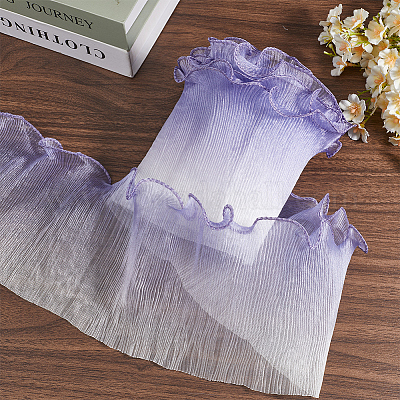 5 ярд полиэстеровой плиссированной кружевной ленты для отделки OCOR-GF0004-84B-1