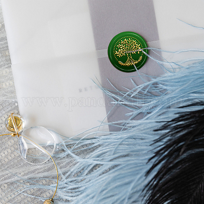 Латунная восковая печать штамп с ручкой AJEW-WH0184-0520-1