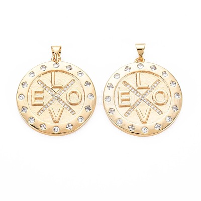 Латунные микропаве прозрачные подвески с фианитом KK-S364-111-1