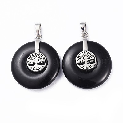 Природные подвески обсидиана G-F640-E04-1