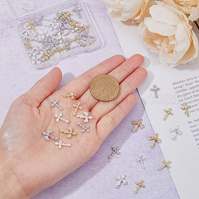 54 шт. 9 стиля кабошонов из цинкового сплава со стразами MRMJ-HY0001-20-1