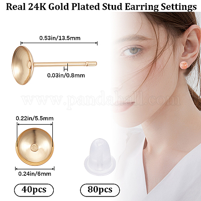 40 шт. фурнитура для сережек-гвоздиков из нержавеющей стали 304 STAS-BBC0004-04-1