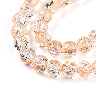 Прозрачный хрустят нити стеклянной бусины GLAA-T025-8mm-02I-1