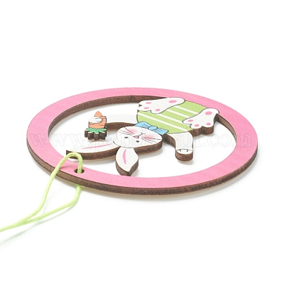 Пасхальные деревянные большие подвесные украшения HJEW-F010-02-1