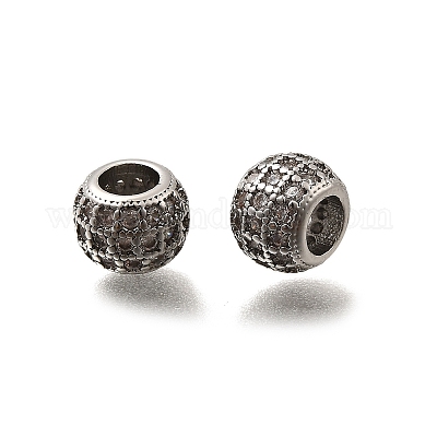 Латунные микро проложить кубического циркония бусы KK-Z126-11P-1