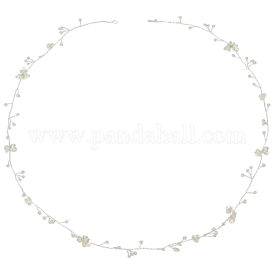 Ободки для невесты из искусственного жемчуга с полиэстером и смолой OHAR-WH20010-07S-1