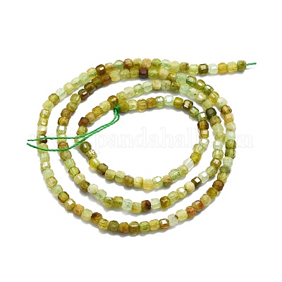 Естественный зеленый гранат бисер нитей G-P457-B01-07-1