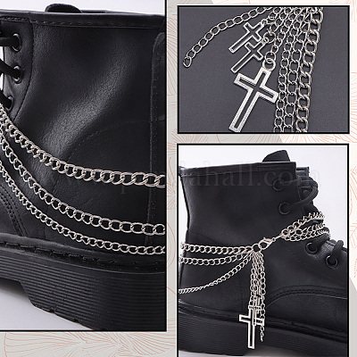 2 шт. двухслойные браслеты из сплава с крестиками для женщин&nbsp;AJEW-SP0001-96-1