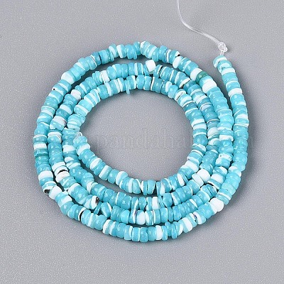 10 нить 10-х цветных натуральных бусин из ракушек трохид/трохус SSHEL-N040-21-1