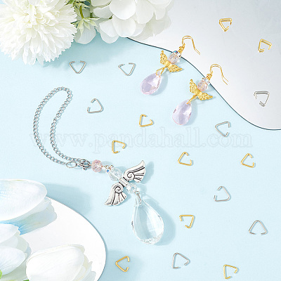 300 шт. 2-х цветное железное треугольное соединительное кольцо IFIN-SP0001-14-1