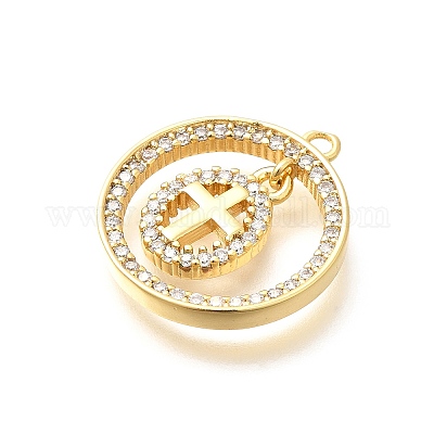 Латунные микро проложить кубического циркония подвески KK-G519-07G-04-1