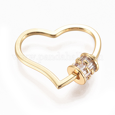 Латунь микропаве кубический цирконий винт карабин подвески с замком ZIRC-F105-09G-1