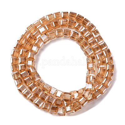 Стеклянные бусины с гальваническим покрытием  EGLA-H108-01A-PL04-1