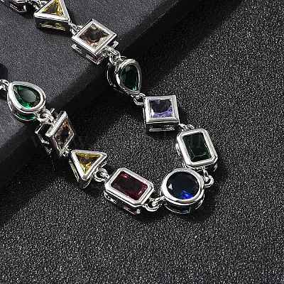 Браслеты из латуни с микропаве и фианитами для женщин BJEW-P358-03P-1