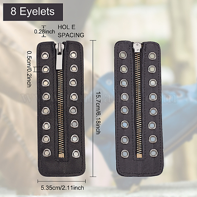 Вставки на молнии из искусственной кожи со шнуровкой в ботинках DIY-WH0043-51AB-01-1
